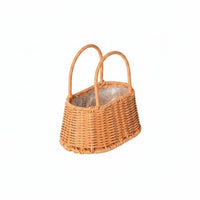 Handmade Handwoven Flower Basket Decorative Rattan Flower Basket Multifunctional Lightweight