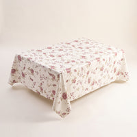 PVC Tablecloth with Flannel Backing Oilproof for Kitchen