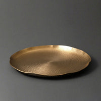Tray with Hammered Surface Low-Profile Oval Serving Tray Lightweight for Home Decor