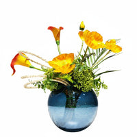 Artificial Floral Centerpiece Easy to Clean Modern Faux Flower Vase Hand Finished Fake Plant Arrangement for Living Room, Store Display