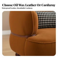 Retro visual appeal Highspine Single Sofa stylish design Upholstered highspine armchair Sturdy Wood Frame Lounge Chair Non-Slip Footpads for Design aficionados, Readers, homeowners, Living Room, Balcony, perusing corner, Bedroom