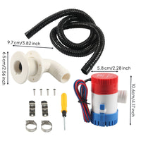11 Piece Set 1100 GPH Bilge Pump fast Drain Drainage Boat Bilge Pump Set