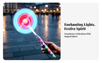 Shine-up Pinwheel Toy Colorful Lights Illuminated Rotating Stick Rotating Shine Display Stick Battery Operated Electric Flashing
