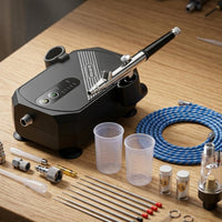 Touch Buttons Digital Airbrush Compressor Air Hose Included Spray Machine
