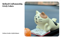 Cute Design Car Dashboard Cat Ornament Kawaii Car Screen Top Decoration 3D Stereoscopic for Center Console, Office Desk