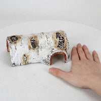 Tree Trunk Reptile Hide Cave, 13*20cm Reptile Hideout for Turtles, Resin Aquarium Cave for Stress Relief