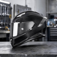 Full Face | Carbon-Fiber-Style, Aerodynamic, Full Face Helmet with Visor, for Road Riding
