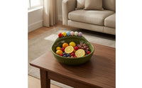 Fruit Fork Bowl Set Glossy Ceramic Fruit Bowl Ceramic Snack Dish Ribbed Interior Tableware Polished