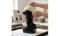 Mannequin Head with Shoulders Reflective Male Mannequin Head Smooth for Countertop Displays
