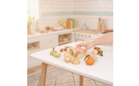 Wooden Cutting Fruit Culinary Play Pieces Set Realistic Wooden Cutting Produce Culinary Play Pieces Set Educational Kitchen Accessories for Preschool
