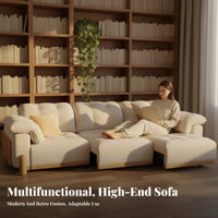 Electric Pull-extendable Sleeper Retro aesthetic transformable Sleeper Sofa Multifunctional Living Room Furniture for Small Apartment Residents, Hosts, Home Office