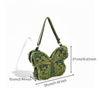 Denim Butterfly Bag Lightweight Edgy Design Butterfly Purse Convertible Shoulder Backpack for Young Women