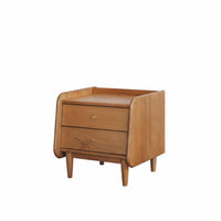 Japanese design Nightstand with Drawer and Shelf Minimalist Design Single-Drawer Nightstand space-saving Size Bedside Table Rounded Corners for Apartment Dwellers, Homeowners, Students, Small Spaces, Guest Room, Office