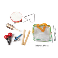 6 Pieces Percussion Instrument Set with Storage Bag Wood Wooden Percussion Instruments Set Educational for Kids, Preschoolers