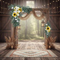 2 Pieces Wedding Arch Flower Set Verdant Greenery Yellow Blossom Arch Swag Easy to Install Yellow Blossom Floral Swag Set for Ceremony