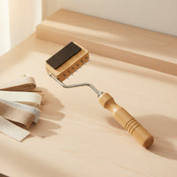 Curved-Shaft Tape Comb with Wooden Handle Ribbed Tape Comb Straighten Hand Tool Compact for Weavers, Artisans, Weaving, Loom Work, Workbench