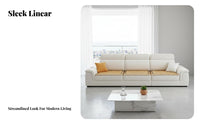 Straight-Line Fabric Sofa Modern Design Upholstered Multi-Seat Lounger Minimalist aesthetic Living Room Seating for Homeowners, Families, Lounge Area