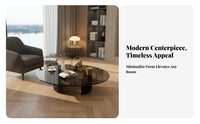 Modern design 2-Tier circular table Minimalist Aesthetic Living Room Furniture Italian Inspired Easy to Clean for Interior Designers, Homeowners, Office Managers, Lounge, Reception Area
