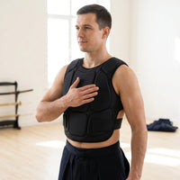 Shock Absorbing Combat Arts Chest Protector Segmented Combat Arts Chest Guard Adjustable Protector Vest with Strap Lightweight