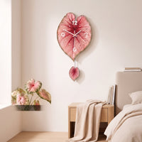 Foliage Wall Clock Easy to Hang Wall Clock with Hanging Leaf Modern for Bedroom
