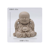 Prayer Bead Monk Figurine Beige House Decoration Easy Care