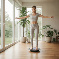 Textured Balance Training Board Non-Slip Balance Board with Grip Dots Round Stability Instructor Slim-Profile for Athletes, Patients, Home Workouts, Rehabilitation, Mindful Stretching