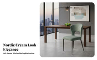 Nordic Design Curved spinerest Side Chair Modern design Dining Seat Soft Upholstery Home Furnishing firm support Foam padding for Homeowners, Interior Decorators, Adults, Living Room, Kitchen, Bedroom