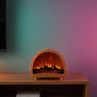 Tabletop Mist Humidifier with Flame Effect Compact Fireplace Humidifier Portable Flame Dispenser Quiet for Living Room, Bedroom, Office, Bedside