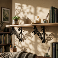 Decorative Shelf Support Bracket Iron Wall Shelf Support Bracket Black Metal