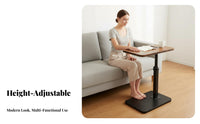 MovableShaped End Table Moveable C-Shaped Adjustable Stand Multi-Functional Home Furniture Space-Saving for Apartment Dwellers, Students, Distant Workers, Living Room, Bedroom, Next to Couch, Small Areas