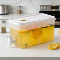 Rectangular Beverage Dispenser with Tap Compact Beverage Dispenser with Spigot BPAclear of Phthalate-Free Jug Clear for Family Gatherings