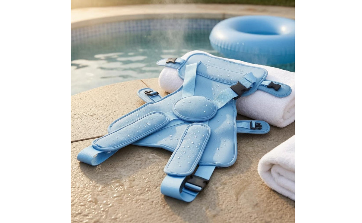Diving Material Baby Swimming Carrier Plastic Buckles Encircling Swim Carrier Padded Panels Adjustable Water Harness Foot Openings for Babies