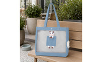 Mesh Panel Pet Carrier Tote Bag Shoulder Straps Feline Carrier Bag Portable Feline Travel Handbag Ventilated