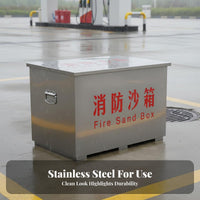 Sturdy Fire Sand Box Easy to Operate Stainless Steel Fire Bin Thickened Material Flood Control Sand Box Welded for Gas Station Operators, Safety Personnel, Property Managers, Outdoors, Factories, Warehouses, Entertainment Venues