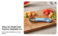 3 Pieces Triple-Function Fruit Tool Set Multifunctional Fruit Baller Ladle Set Fruit Baller Ladle Multi-Functional Fruit Carving
