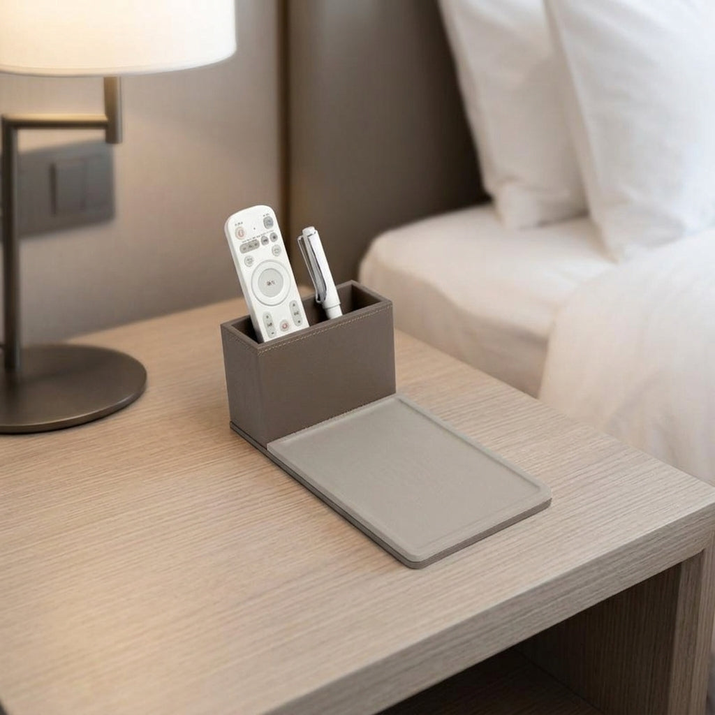 Hotel Amenities, Guest Room Supplies, Leather-like Set, Taupe, Luxury Hotel, Accessories