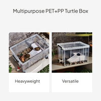 Transparent Turtle Tank with Lid and Drainage