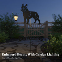 Dog Weathervane Stake Lantern Holder Dog Silhouette Garden Stake Weather Resistant Animal Silhouette Lawn Ornament for Patio, Front Porch