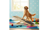 Carpeted Dog Stairs Sturdy Construction Wooden Pet Steps Foldable Dog Ramp Stable Triangular Frame Adjustable Pet Ramp