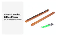12 Slot Wall Mounted Cue Rack Dual Sided Billiard Cue Rack Mounting Screws Included Pool Stick Holder Rounded Ends for Game Room, Home Bar