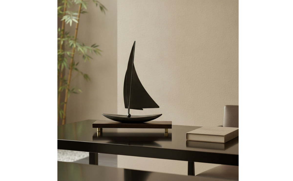 Sailboat Sculpture Sculptural Sailboat Ornament Slim for Office Desk, Model Room