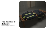 5 Pieces 02 Design Firefighter Suit Fire Resistant 5 Piece Firefighter Uniform Set Sturdy Retardant Assistance Suit for Firefighting, Accident Sites