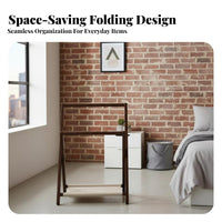 Space-Saving Foldable Clothes Rack Strong Load-Bearing Folding Clothes Rack Stable Triangular Structure Bamboo Valet Stand Chic Design for Apartment Dwellers, Homeowners, Students, Bedroom, Guest Room
