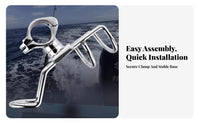 Stainless Steel Boat Rod Holder Rust Resistant Stainless Steel Fishing Pole Holder Adjustable Rail Mount Fishing Pole Bracket