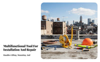300kg Load Capacity Air Conditi Single R Installation Lift Detachable Hand Crank Winch Hoist Heavy-Duty Outdoor AC Unit Hoist High-Carbon Steel Construction for Installers, Repairmen, Maintenance Workers, Building Exteriors