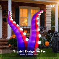 Lighted Edges Inflatable Tentacled Tentacle Decoration Curved Halloween Tentacled Tentacle Tall Halloween Inflatable Built-in Fan for Porch