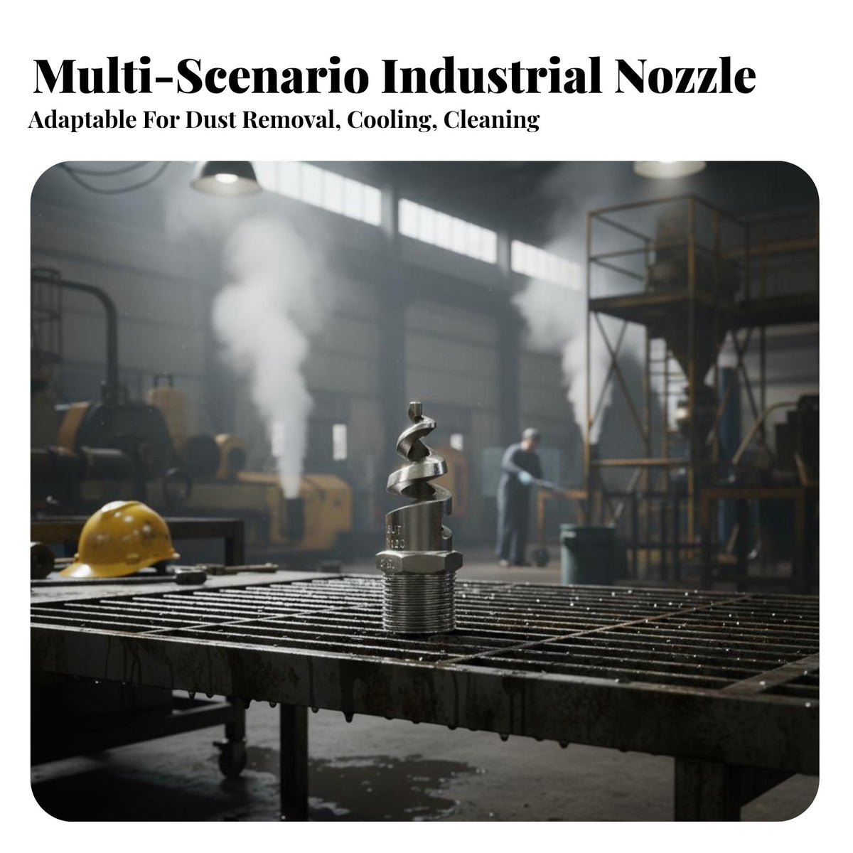 Spiral Jet Spray Head Fine Mist Stainless Steel Spiral Nozzle Fine-Droplet Misting Nozzle for Factories, Desulfurization, Dust Management