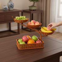 Multi-tier Fruit Basket with Decorative Stand for Living Room, Afternoon Tea, and Dried Fruit Display