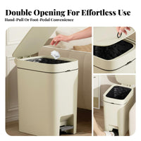 Foot Pedal Trash Can Large Capacity Lidded Foot Pedal Bin Modern Design Lidded Step Bin for Kitchen, Restroom, Living Room