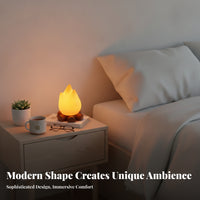 Touch Control Campfire Night Light Decorative Flame-Shaped Lamp Portable Log Base Lamp Cordless for Bedside